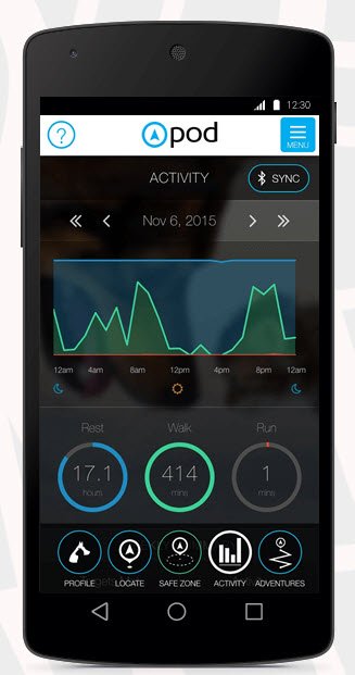 pod 2 gps activity tracker on smartphone app