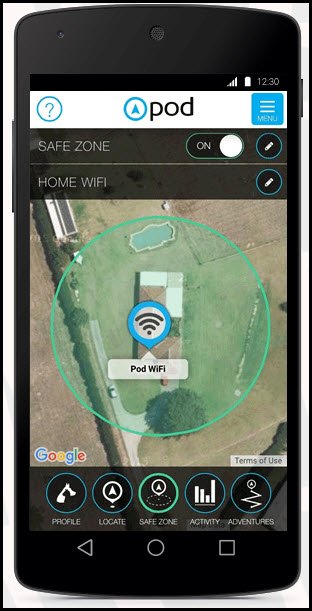safe zone alerts pod 2 gps app